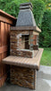 Large Fire Brick Charcoal BBQ & Rotisserie with Stone